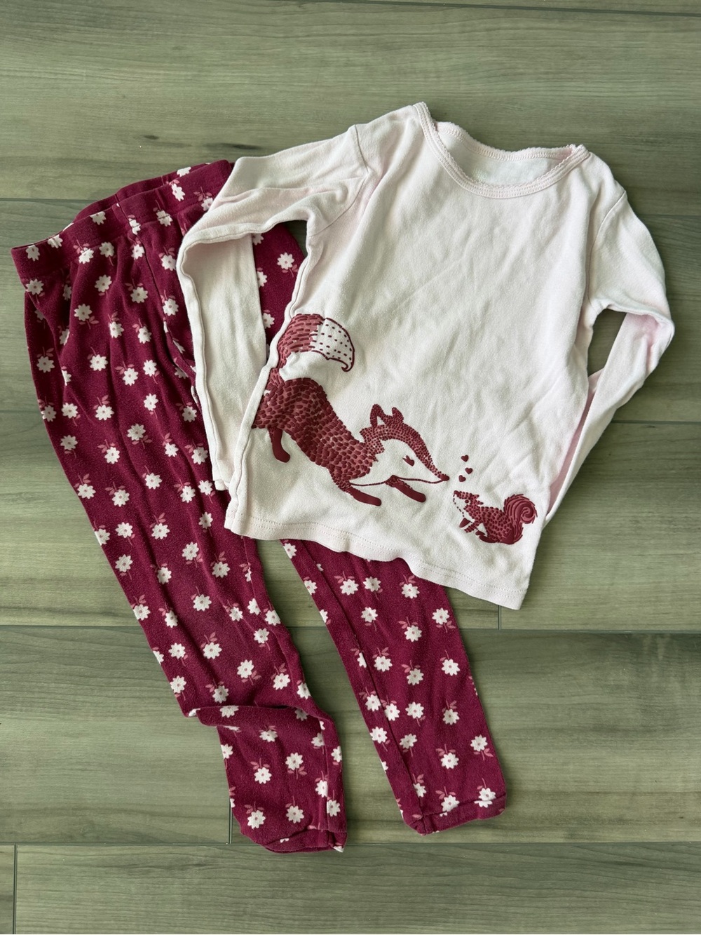 Carter's Pink Fox & Berry Floral Kids Pajama Set